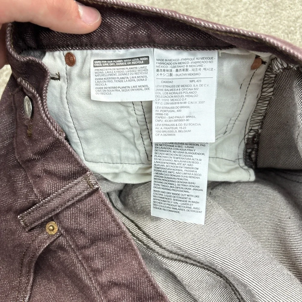 Levis 501 XX Button Fly Brown Straight Leg Jeans 40x34 (Fits 38x32)